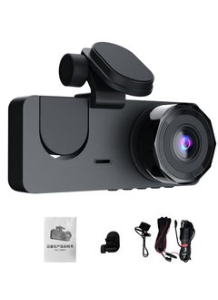 Buy 1080P DVR Dash Camera Front & Inside & Rear Camera Driving Recorder 2 Inch Screen Dashcam Support Night-Vision Loop Recording Motion Detection One-Key Lock in Saudi Arabia