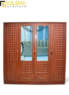 اشتري 4 Door Wooden Wardrobe Cabinet Cupboard Engineered Wood Perfect Modern Stylish Heavy Duty في الامارات