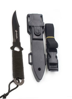 Buy Pointed Arc Head Outdoor Survival Pocket Knife With ABS Sheath in UAE