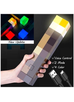 Buy Minecraft Pixel Style Rechargeable Light 4 Colours 2 Modes Voice Control Perfect Gift For Home Decor Fans Kids GamingTable Bedroom LivingRoom PlayRoom in Saudi Arabia