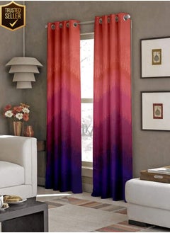 Buy Kudo Curtains 2 Piece Polyester Eyelets (Steel) Blackout Curtains with Tie Back, Bedroom Living Room (Maroon, 9 Ft x 4.2 Ft) in UAE