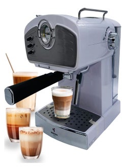 Buy MEBASHI Espresso Coffee Machine, 1.5 L Capacity, 20 Bar Pressure, Detachable Water Tank, Frother, Drip Tray (ME-ECM2035) (White) in UAE