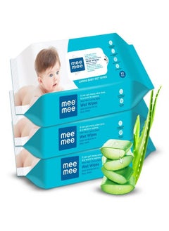 اشتري Mee Mee Baby Gentle Wet Wipes with Aloe Vera extracts, 72 counts, Pack of 3 في الامارات