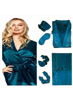 Buy A Satin Hair Set Consisting Of 6 Pieces, A Robe, A Satin Pillow, A Satin Bonnet, And 2 Satin Headbands. in Egypt