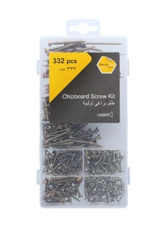 Buy 332-Piece Carbon Steel Chipboard Screw Set with Storage Case Bronze ZY6857 in Saudi Arabia