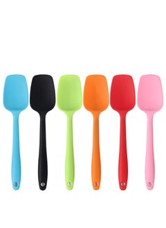 Buy Silicone Spatulas Small Rubber Spoon Spatula Heat Resistant Seamless One Piece Design Non-Stick Spoonula Flexible Scrapers Baking Mixing Tool(8.2" x 1.8" x 6 Pcs) in UAE