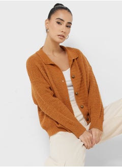 Buy Puff Sleeve Buttoned Cardigan in UAE