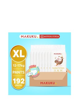Buy Baby Comfort Fit Pants Diapers | Diapers size 5, XL Jumbo Pack Suitable for babies over 12-17 Kg and for 12-17 Months | 192 Diapers Up to 12 hours of Dryness PH Value <7, Better Fit value pack of 8 in UAE