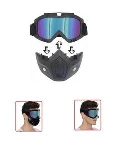 Buy Motorcycle Face Mask Face and Nose Mask with Detachable Goggles in Egypt