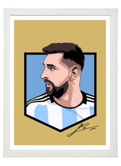 Buy Lionel Messi Argentina Autographed Poster with Frame 30x40cm in UAE