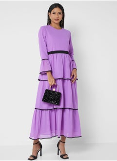 اشتري Layered Dress With Contrast Piping في السعودية