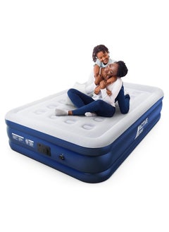 اشتري Inflatable Mattress - Premium Double Size Air Mattress With a Built-in Electric Pump and Pillow 137 x 195 x 38.5cm في الامارات