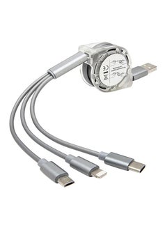 Buy 3 In 1 USB Charging Cable Silver in Saudi Arabia