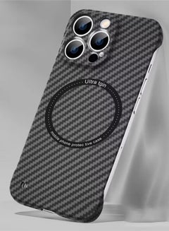 Buy Compatible with iPhone 12 Pro MAX Case, Carbon Fiber Texture Pattern Magnetic Case, Slim Thin Carbon Fiber Texture Frameless for Magnetic Charging Phone Case in Saudi Arabia