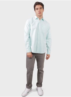 اشتري Essential Band Collar Regular Fit Button Up Shirt في السعودية