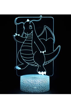 اشتري 3D Illusion Go Pokemon Night Light 16 Color Change Decor Lamp Desk Table Night Light Lamp for Kids Children 16 Color Changing with Remote Dragonite في الامارات