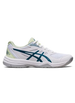 Buy Asics Upcourt 5 White Ink Teal Women Badminton Shoes Size 8.5 1072A088-102 in UAE