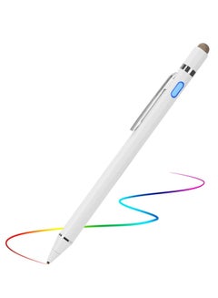 اشتري قلم رقمي فعال مع قلم برأس رفيع للغاية لأجهزة iPad iPhone Samsung اللوحية ، متوافق مع قلم Apple ، قلم ستايلس لجهاز iPad Pro ، أبيض في الامارات