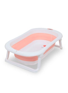 Buy Nurtur Foldable Baby Bathtub with Digital temperature display Mini swimming pool bather for baby with Non slip design  Pink in Saudi Arabia
