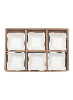 Buy Ceramic 6 Pcs Bowl Set Square Shape in UAE