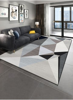 اشتري Modern Living Room Rug Soft Anti-slip Floor Carpet Contemporary Floor Rugs for Living Dining Room Bedroom Home Decor Geometric 160x230cm Type B في الامارات