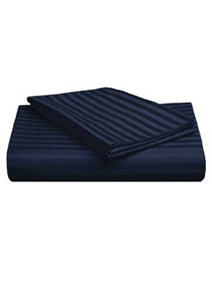 Buy Cotton Twin Striped Fitted Elastic Pack of 3 Bedsheet 120x200+15cm in UAE