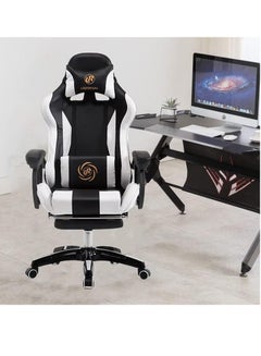 Buy Gaming Chair Office Chair High Back Computer Chair Leather Desk Chair Racing Executive Ergonomic Adjustable Swivel Task Chair with Headrest and Lumbar Support Black in Saudi Arabia