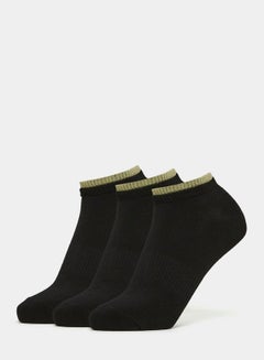 اشتري Pack of 3 - Contrast Ribbed Cuff Ankle Length Socks في السعودية