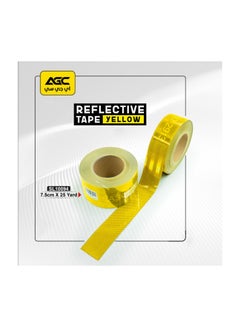 Buy High Visibility Industrial Reflective Tape 7.5 cm Width 25 Yard Heavy Hazard Warning Outdoor Safety Tape Yellow SL10094 AGC 25 Meter Reflective Tape in Saudi Arabia