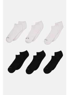 اشتري Men 6 Pairs Brand Logo Low Cut Socks, Black/White في الامارات