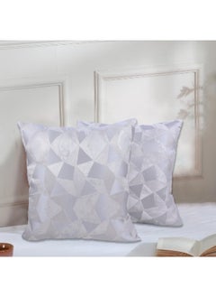 Buy Crystal Grey 16x16 Inch Decorative Cushion & Cushion Cover-Set of 2 in UAE