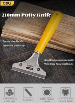 Buy 210mm Putty Knife with Sharp Alloy Steel blade and Lightweight and Durable PP Handle Suitable for Removing Stains on Glass Window Wall Tile Kitchen and Home in Saudi Arabia