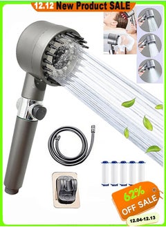 Buy Shower Filter Shower Head Handheld High Pressure Hard Water Softener Filtered Hand Held Showerhead Set to Remove Chlorine and Impurities Massages Scalp Anti Hairfall with Shower Hose and Holde 3 Modes in Saudi Arabia