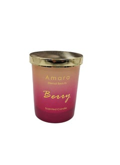 Buy AW23 Amara Glass Jar Candle Berry Aromatherapy Glass With Wax Candles For Living Room Bed Room Kitchen Bathroom Home Decoration Gift L 7.2 x W 9.2 cm Purple in UAE