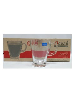 Buy Ocean Americano Cups Set 6 Pieces, 320 ml Clear 800040 in Egypt