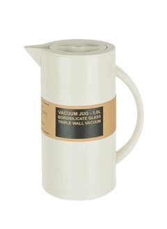 Buy Plastic Tea/Coffee Flask 1 Liter Ivory, Borosilicate Glass & Triple Wall Vacuum. in Saudi Arabia