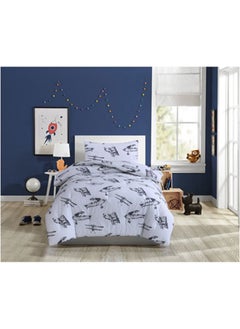 اشتري Vintage-Planes 2-Piece Comforter Set Grey 160X220cm في الامارات