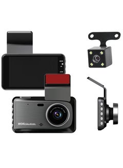 اشتري Dash Cam Front and Rear 4 inch Dashboard Camera Full HD with Night Vision WDR G-Sensor Parking Monitor Loop Recording Motion Detection في السعودية