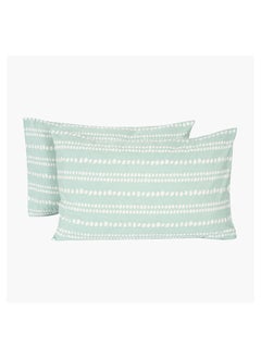 اشتري Madison Celtic 2-Piece Dotted Stripes Print Cotton Pillow Cover Set 75x50 cm في الامارات