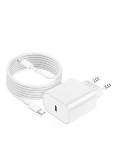 Buy 20W USB Type C Charger Fast Charging Charger with Lightning Cable for iPhone 13 13 Pro 13 Max 12 11 XR XS X 8 7 6 Plus SE White in Egypt