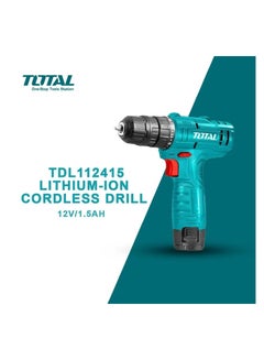 Buy T0TAL 12V Electronic Screwdriver Cordless Drill Machine with Li- Battery 0-600 RPM and 10mm Chuck  Model TDLI12415 in Saudi Arabia