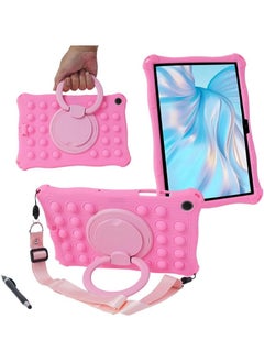 Buy Kids Case for Samsung Galaxy Tab A9 8.7 Inch 2023, Portable Handle Stand, Kids Friendly Soft Silicone Adjustable Stand Shockproof Cover for Samsung Tab A9 Tablet (Pink) in UAE