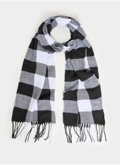 اشتري Tartan Plaid Scarf with Fringe Detail في السعودية