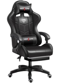 اشتري Gaming Chair Computer Chair, High Back Esports Chair, Ergonomic Large Angle Tilt and Height Adjustment Game Chair, with Neck Pillow Waist and Leg Support (All Black) في السعودية