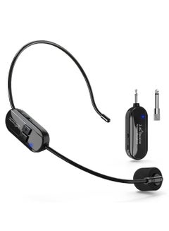 Buy Wireless Microphone Headset,  Head Microphone Handheld Mic 2 in 1,  Microphone for Voice Amplifier, TourGuide, Teaching, Fitness, PA System in UAE