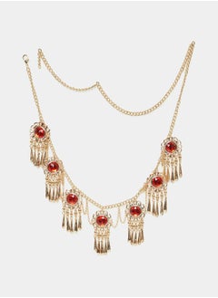 Buy Gemstone & Metal Tassel Chain Belt in Saudi Arabia