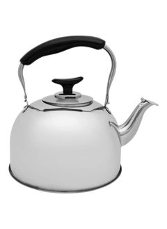 Buy Stainless Steel Whistling Kettle With Non-Drip Spout 3.8 Liter Silver/Black in Saudi Arabia