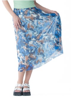 اشتري Flowy Blue Abstract Printed Skirt في الامارات