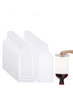 اشتري Wine Bag for Travel, 12 Packs Reusable Bottle Protector Sets, Leak Proof Bottle Shield Luggage Sleeve Case, Transparent Wine Accessory Sets for Airplane Car Cruise Protection Luggage في الامارات