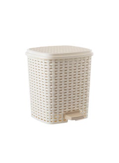 Buy Plastic trash pin 6 liter  beige color in Saudi Arabia